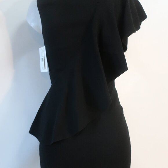 NWT Womens Diane Von Furstenberg Black Draped Jersey Cocktail Dress 10 P - Picture 5 of 8